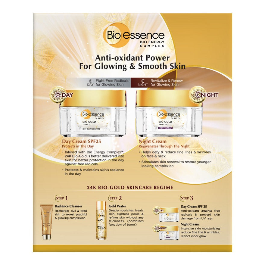 BIO-ESSENCE 24K Bio Gold Cleanser + Day Cream + Night Cream
