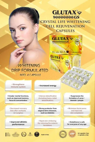 Glutax 90000000GS Glutax 90000000GS (CAPSULES) Crystal Life Whitening Cell Rejuvenation