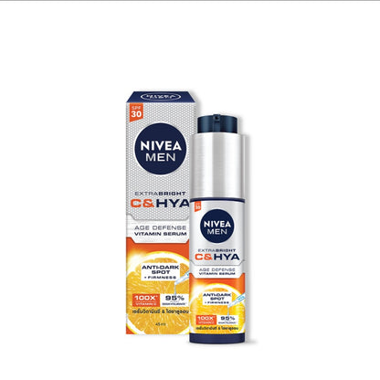 NIVEA FOR MEN Extra Bright C & HYA Age Defense Vitamin Serum
