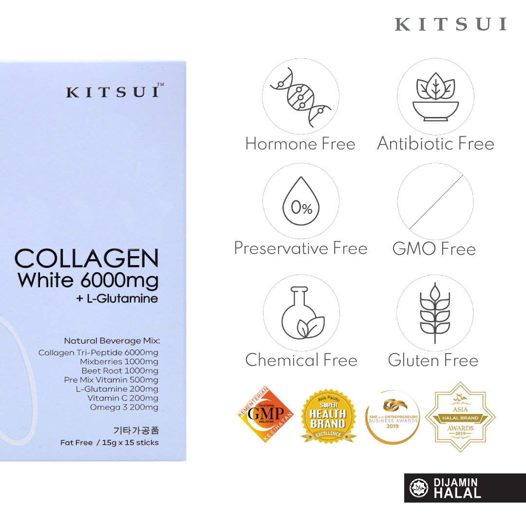 Kitsui Collagen White 6000mg + L-Glutamine